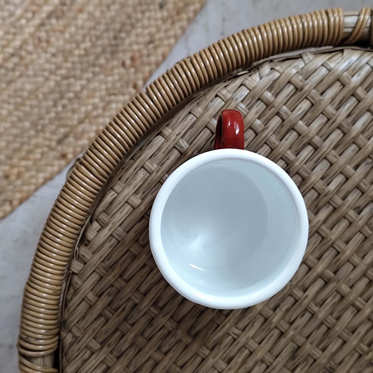 Enamel Belly Mug - 375ml - Deep Red