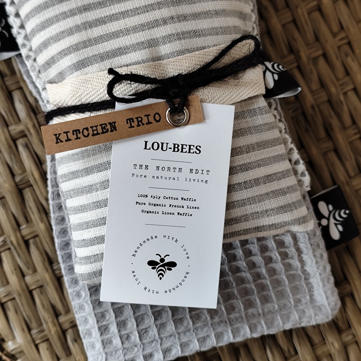Eco Kitchen Trio Pack - Striped Linen