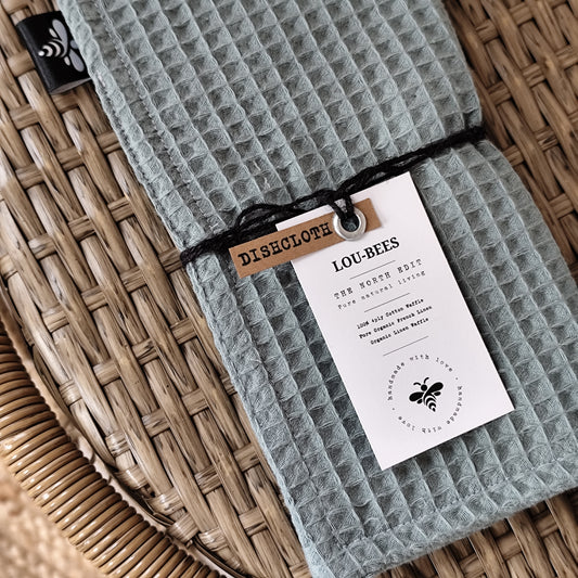 Extra-Strong Organic Waffle Dishcloth in Sage