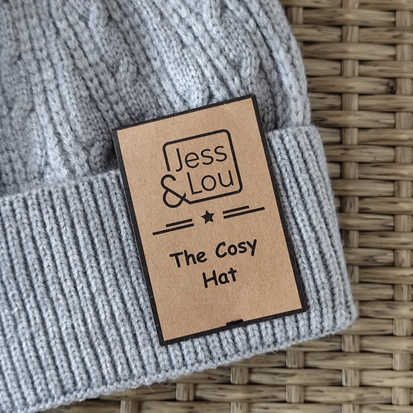 Jess & Lou - Cosy Cable Knit Beanie - Grey